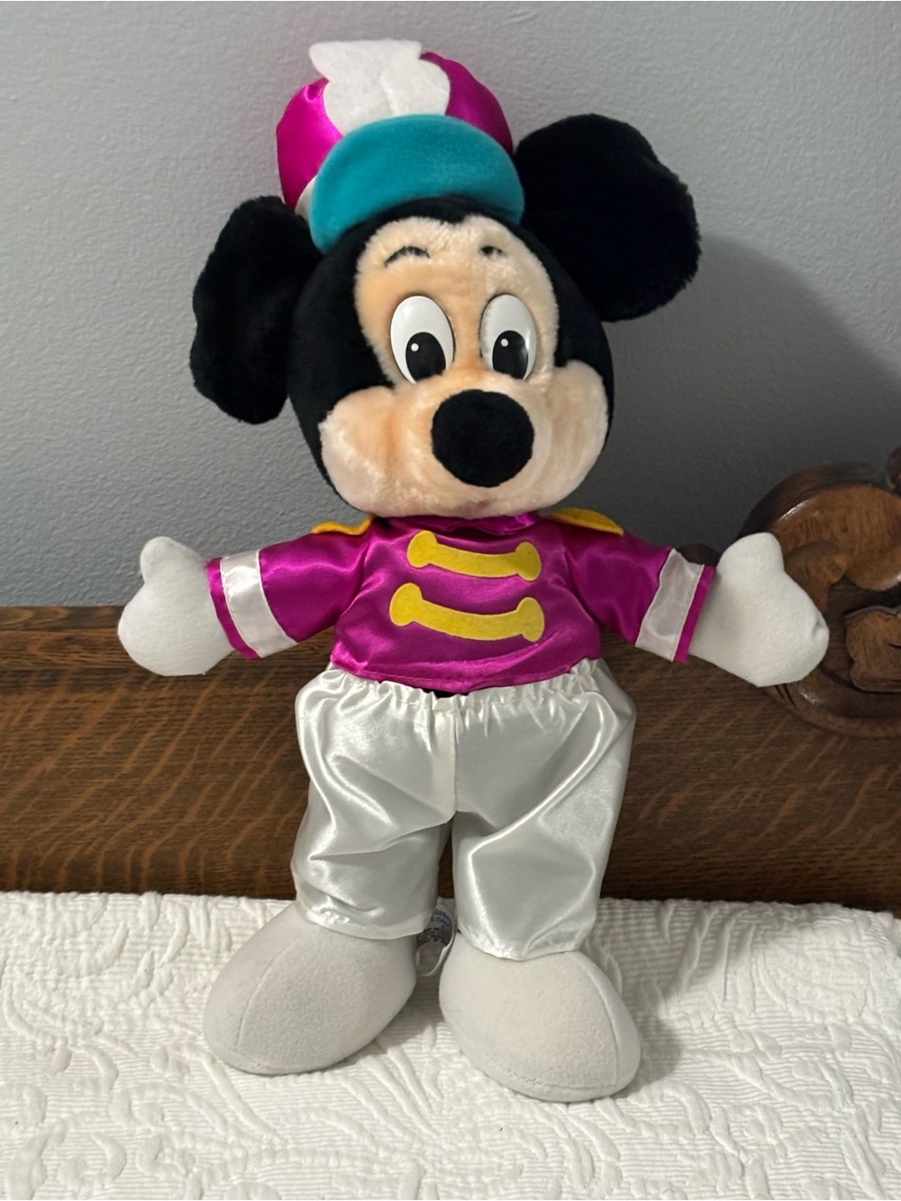 Vintage Disney Mickey Mouse Drum Major 20th Anniversary Plush 14”